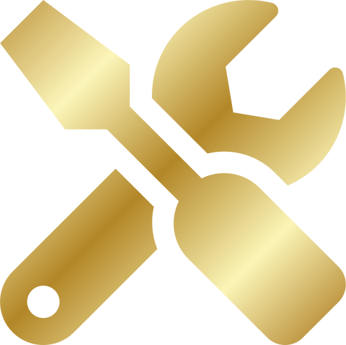 Icono de herramientas de oro